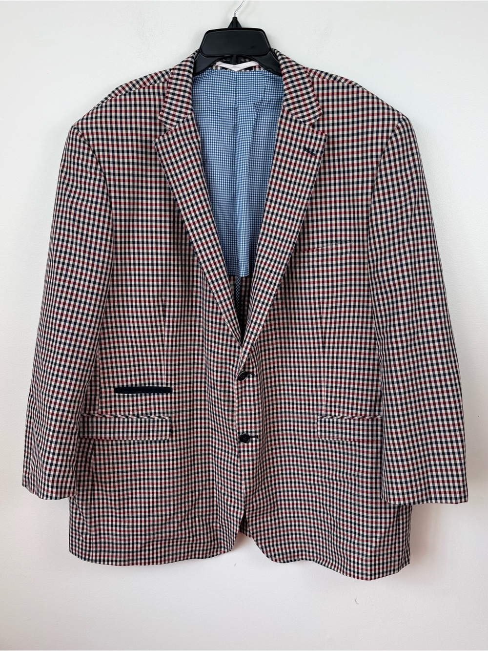 Inserch Italy Limited Edition Gingham Plaid Sport Coat Suit Jacket Blazer 3XL